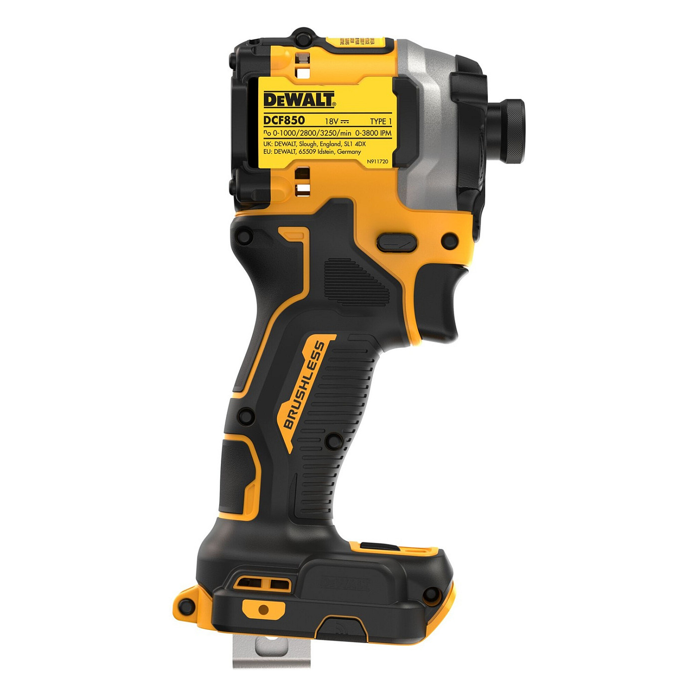 Odvrtač/udarni odvrtač DEWALT DCF850N-XJ (1/4", 18V) crni žuti-6