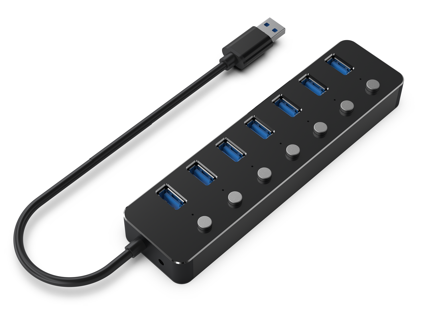 USB hub GEMBIRD UHB-U3P7P-01 (7-port USB 3.1, Gen 1, s prekidačima) crni-0