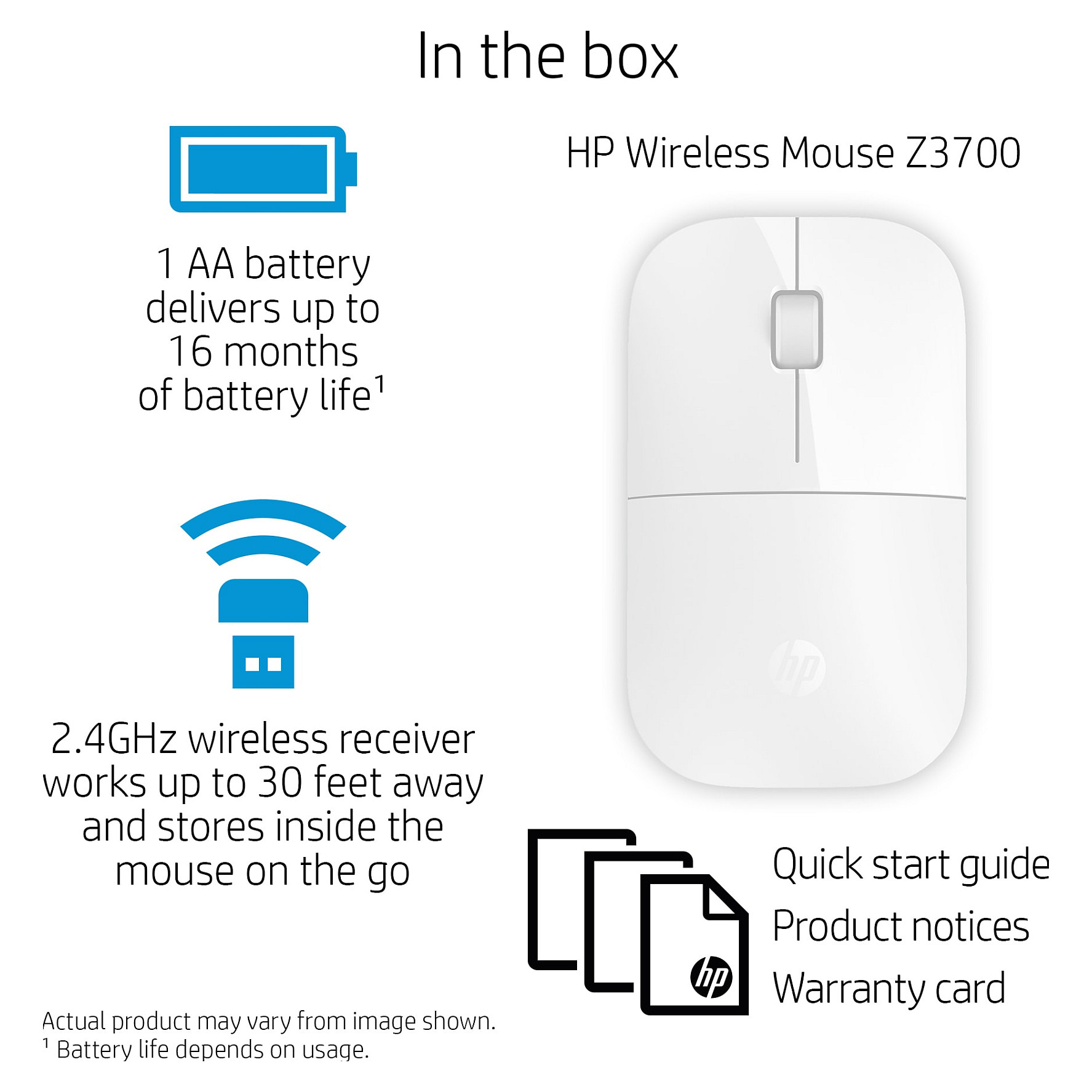 Bežični miš HP Z3700 bijela-4