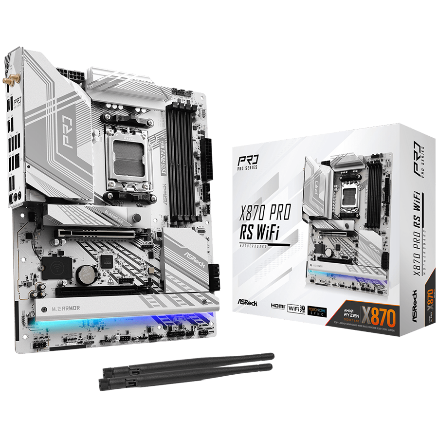 Matična ploča ASROCK X870 Pro RS WiFi (Socket AM5, AMD X870, DDR5 SDRAM, 2.5 Gigabit Ethernet, Wi-Fi 7, USB4, USB-C 3.2 Gen 2x2)-6
