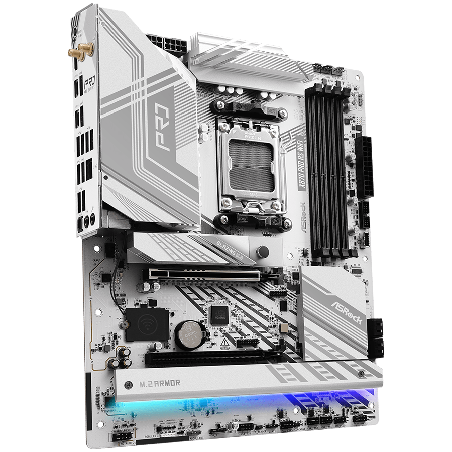 Matična ploča ASROCK X870 Pro RS WiFi (Socket AM5, AMD X870, DDR5 SDRAM, 2.5 Gigabit Ethernet, Wi-Fi 7, USB4, USB-C 3.2 Gen 2x2)-8