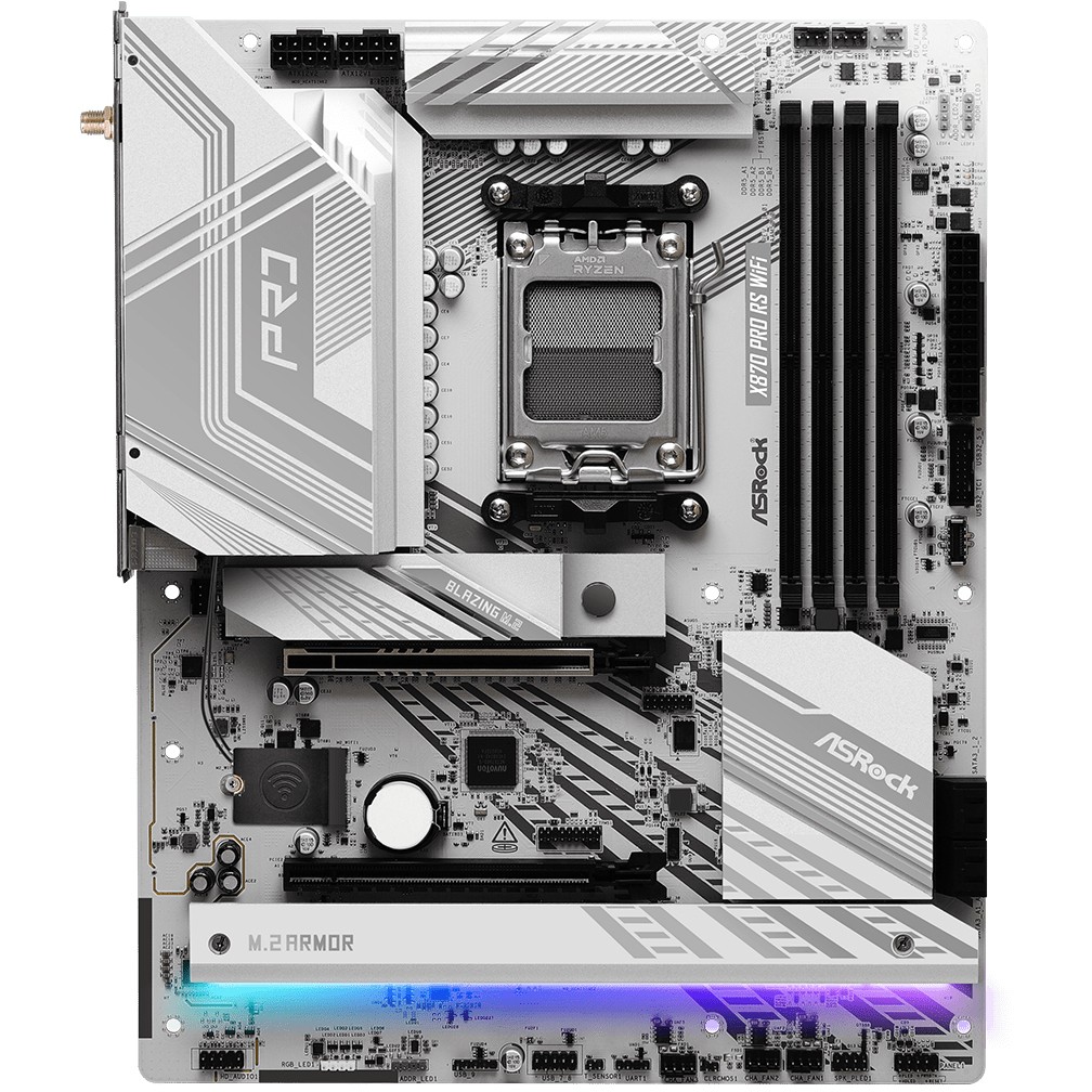 Matična ploča ASROCK X870 Pro RS WiFi (Socket AM5, AMD X870, DDR5 SDRAM, 2.5 Gigabit Ethernet, Wi-Fi 7, USB4, USB-C 3.2 Gen 2x2)-2