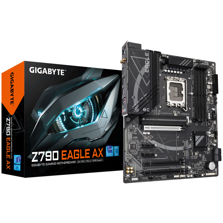 Matična ploča GIGABYTE Z790 EAGLE AX (Podržava Intel Core 14. gen, do 7600MHz DDR5 (OC), 3xPCIe 4.0 M.2, Wi-Fi 6E, 2.5GbE LAN, USB 3.2 Gen 2)
