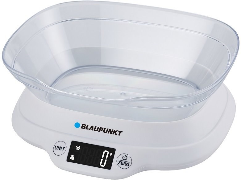 Kuhinjska vaga BLAUPUNKT FKS501 (maksimalno opterećenje 5 kg, točnost 1 g, AAA baterije, bijela)-0