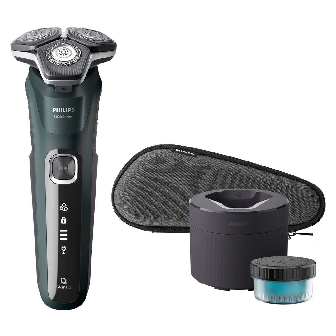 Philips SHAVER Series 5000 S5884/50 men's shaver Rotation shaver Trimmer Black, Green-0