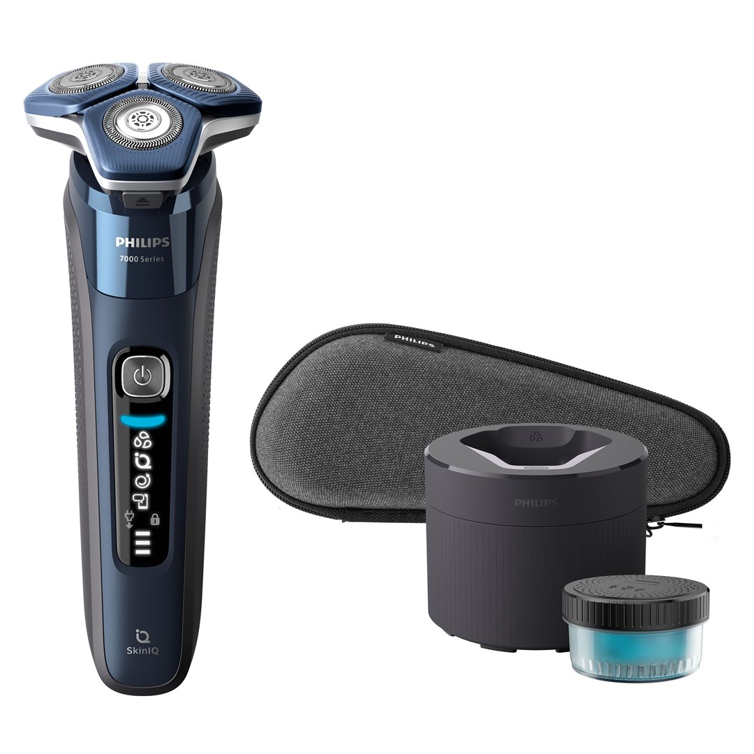 Philips SHAVER Series 7000 S7885/50 men's shaver Rotation shaver Trimmer Black, Blue-0