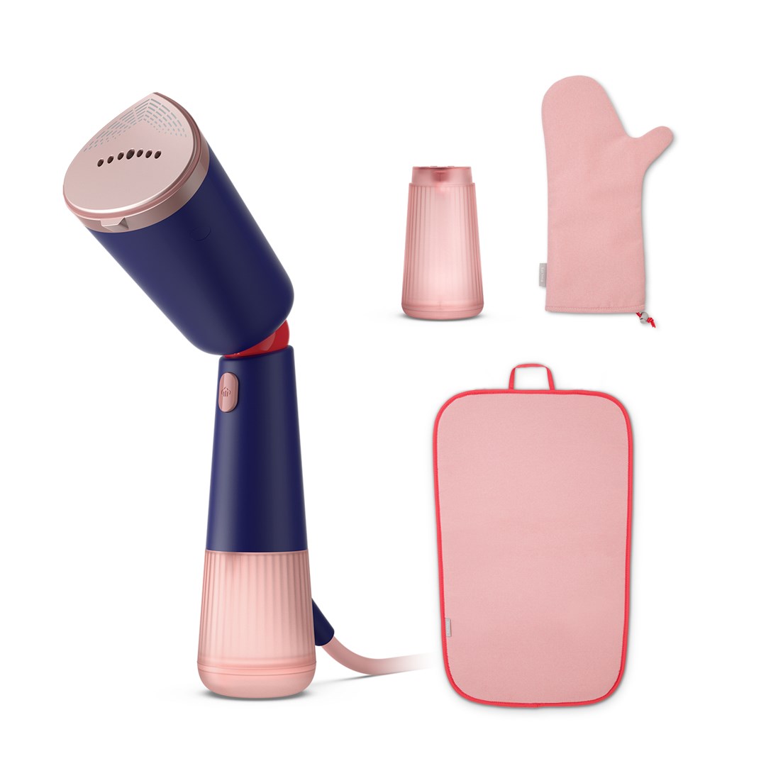 Handheld garment steamer PHILIPS 5000 series (ergonomic design, continuous steam, removable water tank, vertical & horizontal steam function, water tank capacity 0.2 L, safe for all fabrics, cord length 2 m, continuous steam performance 24 g/min)