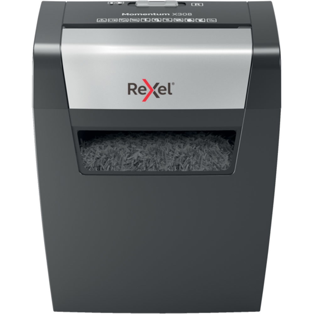 Uništavač papira REXEL Momentum X308 (particle-cut shredding, sigurnosna razina P-3, kapacitet košare 15 L, kapacitet rezanja 8 listova)-0