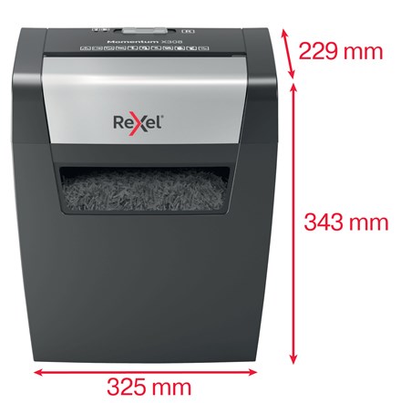 Uništavač papira REXEL Momentum X308 (particle-cut shredding, sigurnosna razina P-3, kapacitet košare 15 L, kapacitet rezanja 8 listova)-3
