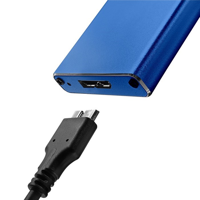 Qoltec 51832 Enclosure | M.2 SSD drive | SATA | NGFF| USB 3.0 | Super speed 5Gb/s | 2TB | Blue-6