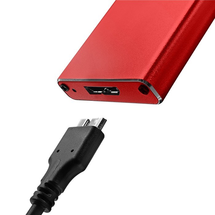 Enclosure QOLTEC 51831 M.2 SSD drive SATA USB 3.0 2TB crvena boja-3