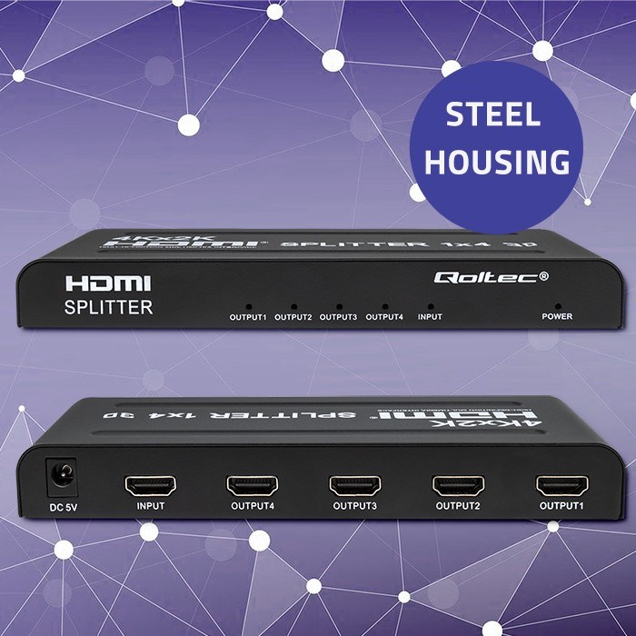 HDMI Splitter QOLTEC 51798 Active 4 x HDMI 4K x 2K-7