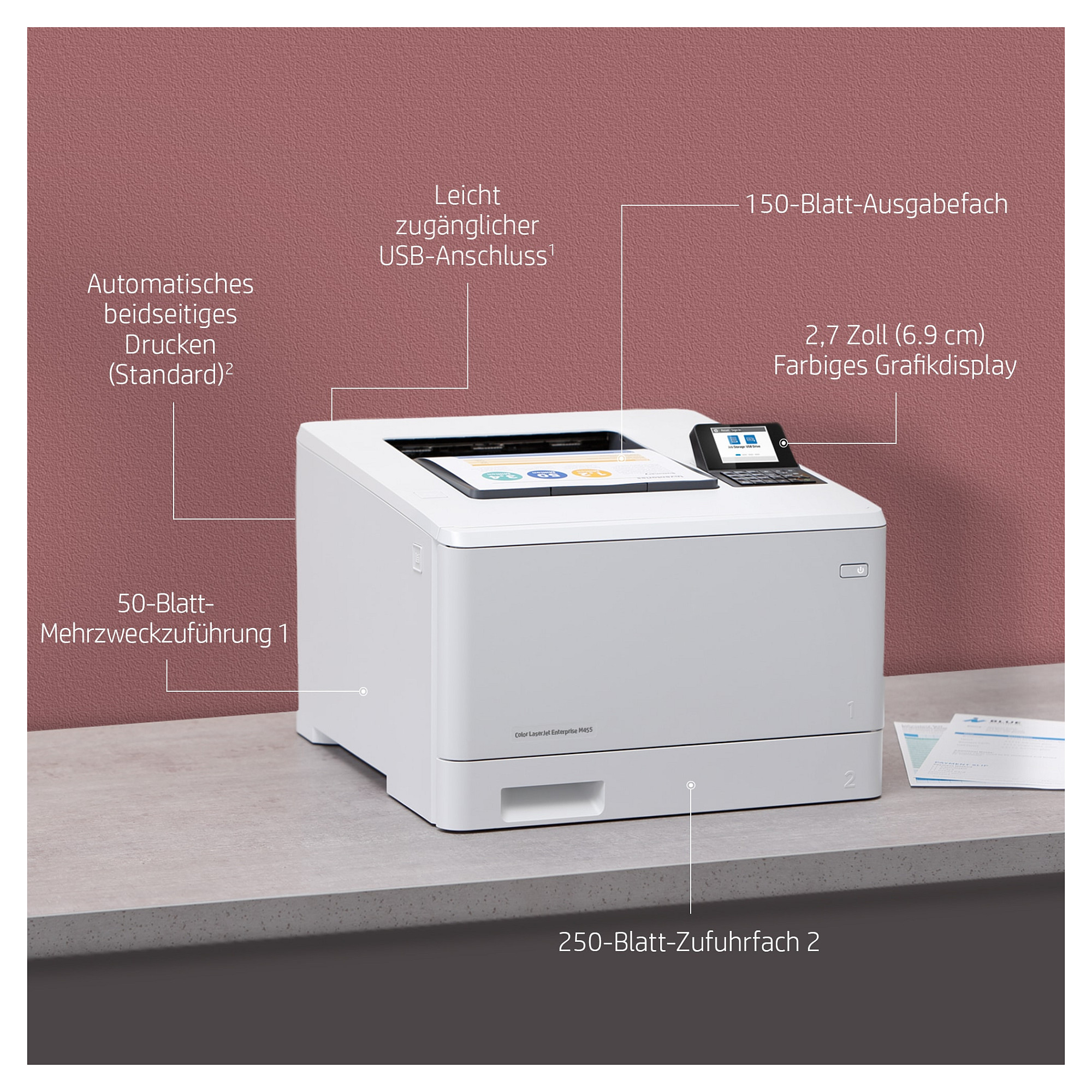 HP Color LaserJet Enterprise M455dn (Maksimalni mjesečni ciklus 55000 stranica, Rezolucija 600 x 600 DPI, Wi-Fi Direct, Ethernet LAN, LCD zaslon)-14