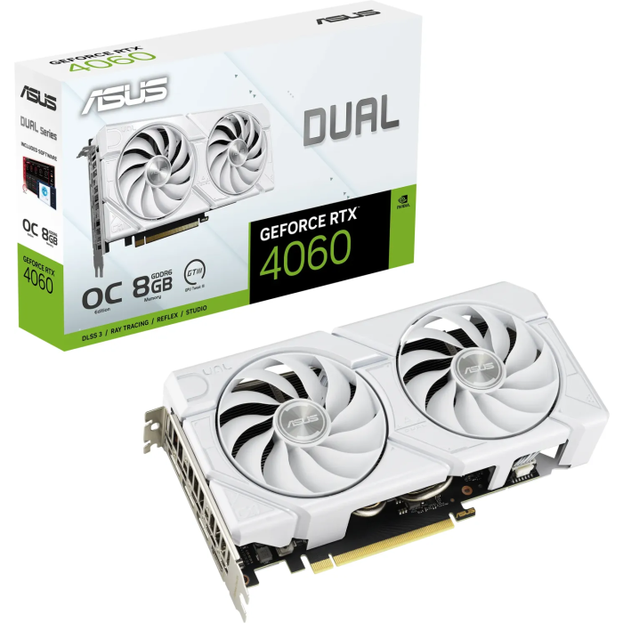 Grafička kartica ASUS DUAL-RTX4060-O8G-EVO-WHITE NVIDIA GeForce RTX 4060 8 GB GDDR6-3
