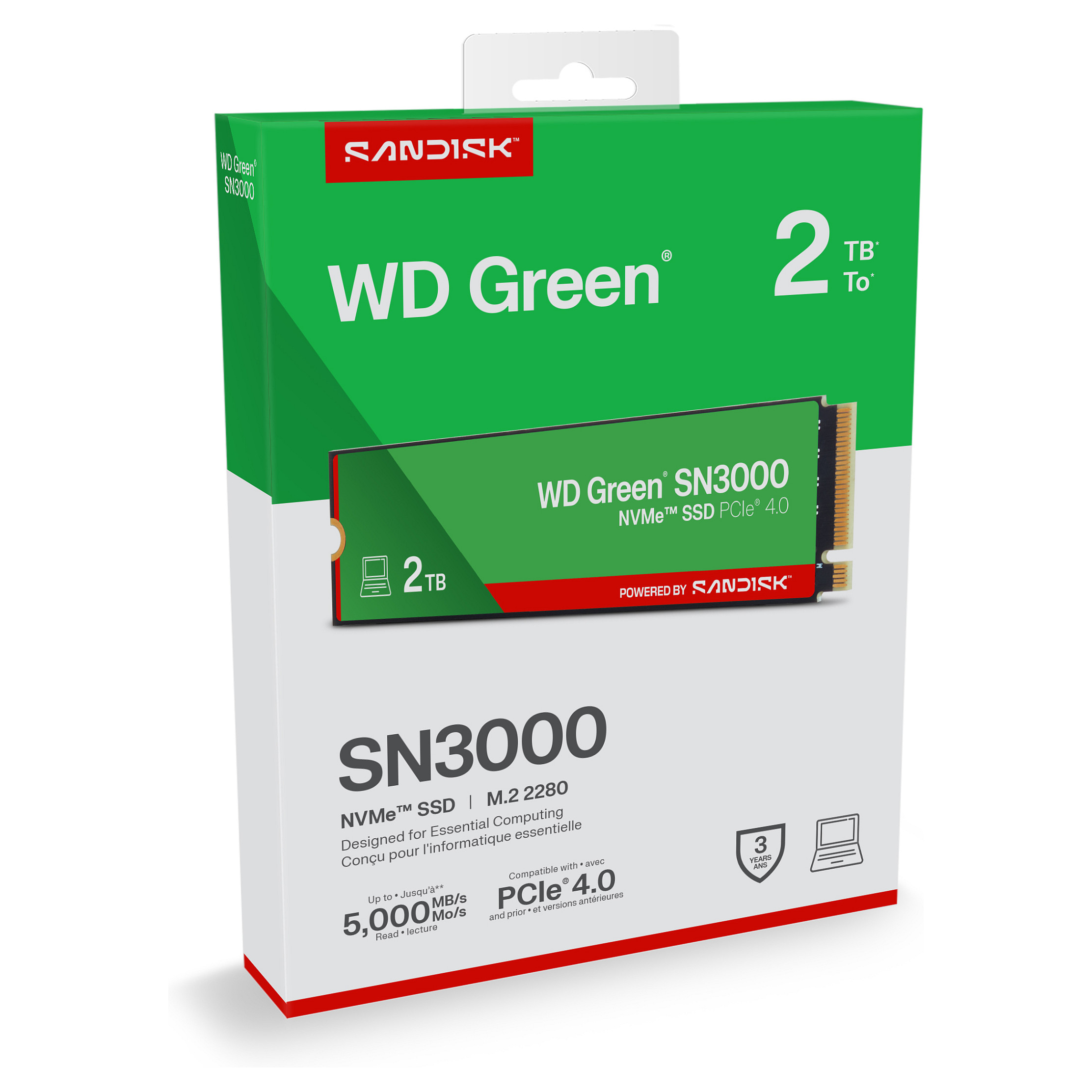 Dysk SSD WD Green SN3000 2TB M.2 NVMe WDS200T4G0E-14