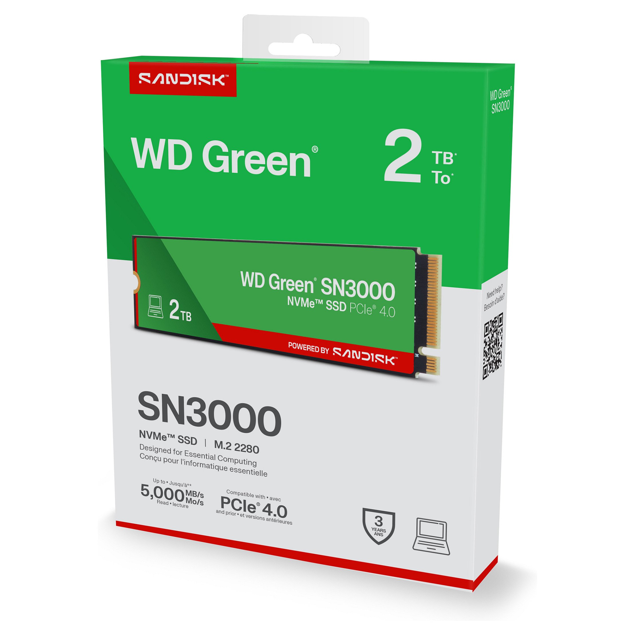 Dysk SSD WD Green SN3000 2TB M.2 NVMe WDS200T4G0E-15