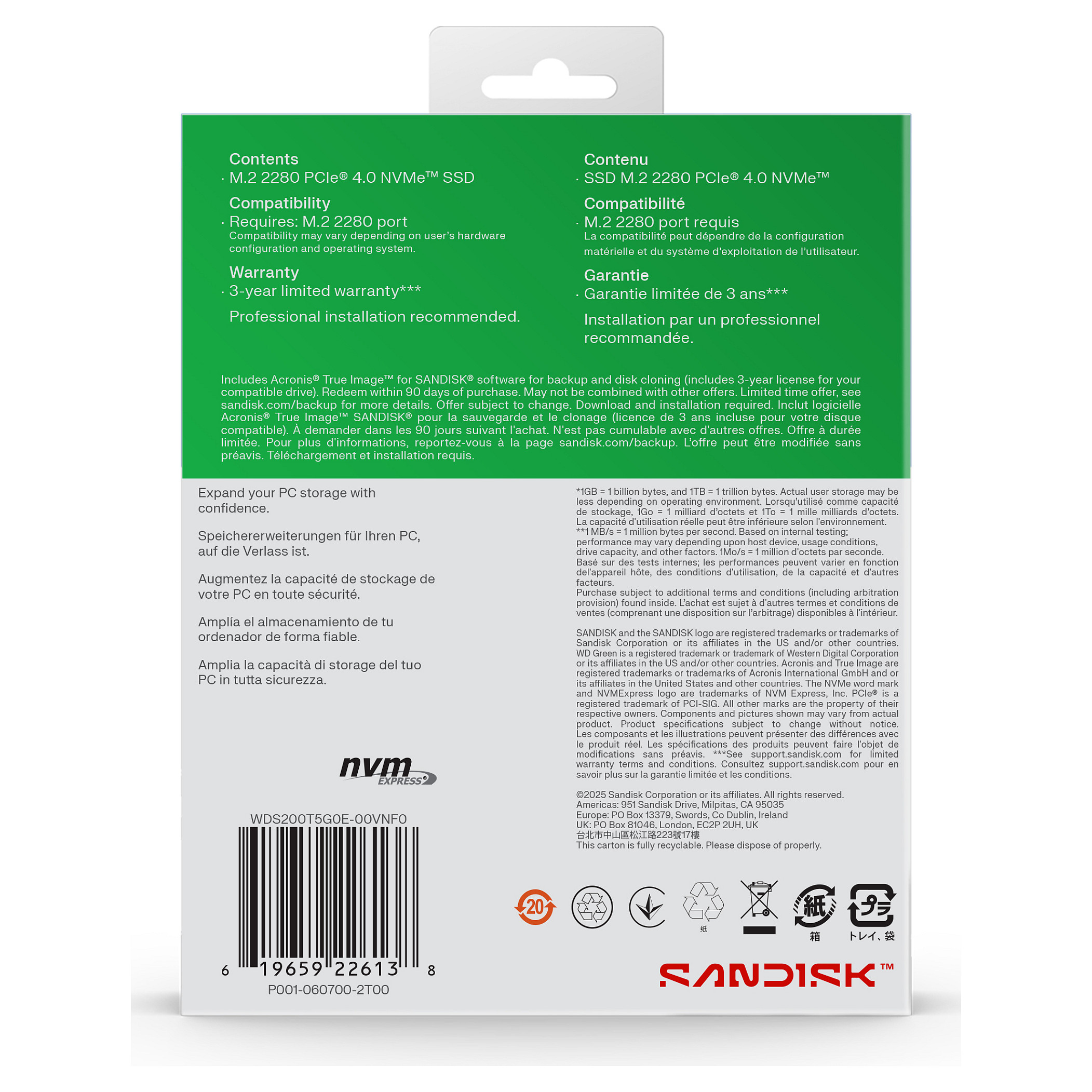 Dysk SSD WD Green SN3000 2TB M.2 NVMe WDS200T4G0E-16