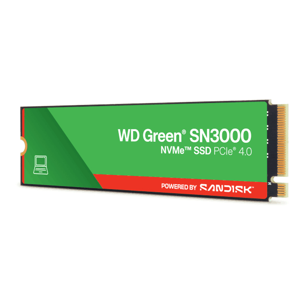 SSD WESTERN DIGITAL Dysk SSD WD Green SN3000 500GB M.2 NVMe (kapacitet 512 GB, čitanje 5000 MB/s, pisanje 4200 MB/s, PCIe 4.0, M.2 2280)-1