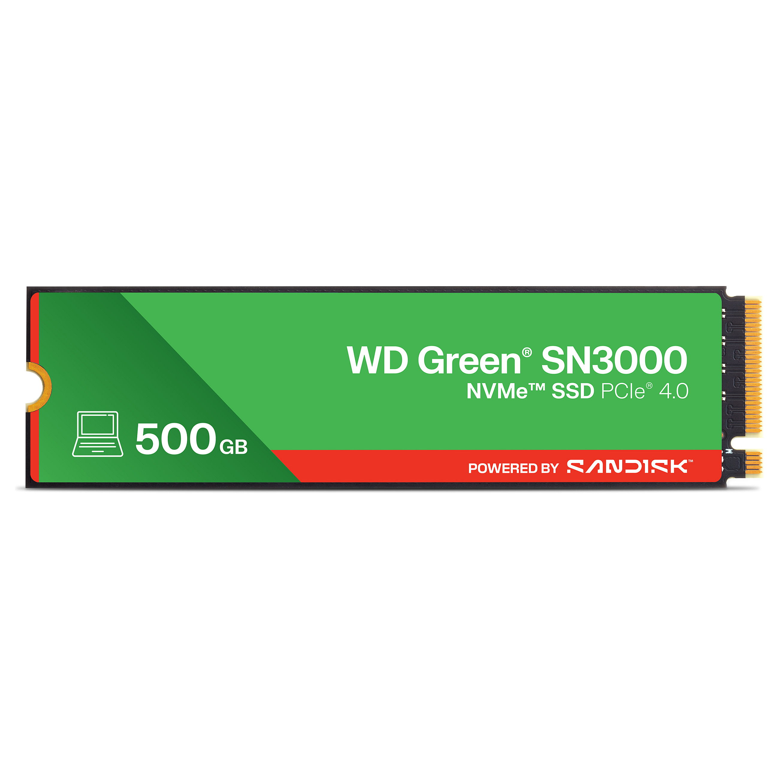 SSD WESTERN DIGITAL Dysk SSD WD Green SN3000 500GB M.2 NVMe (kapacitet 512 GB, čitanje 5000 MB/s, pisanje 4200 MB/s, PCIe 4.0, M.2 2280)-0