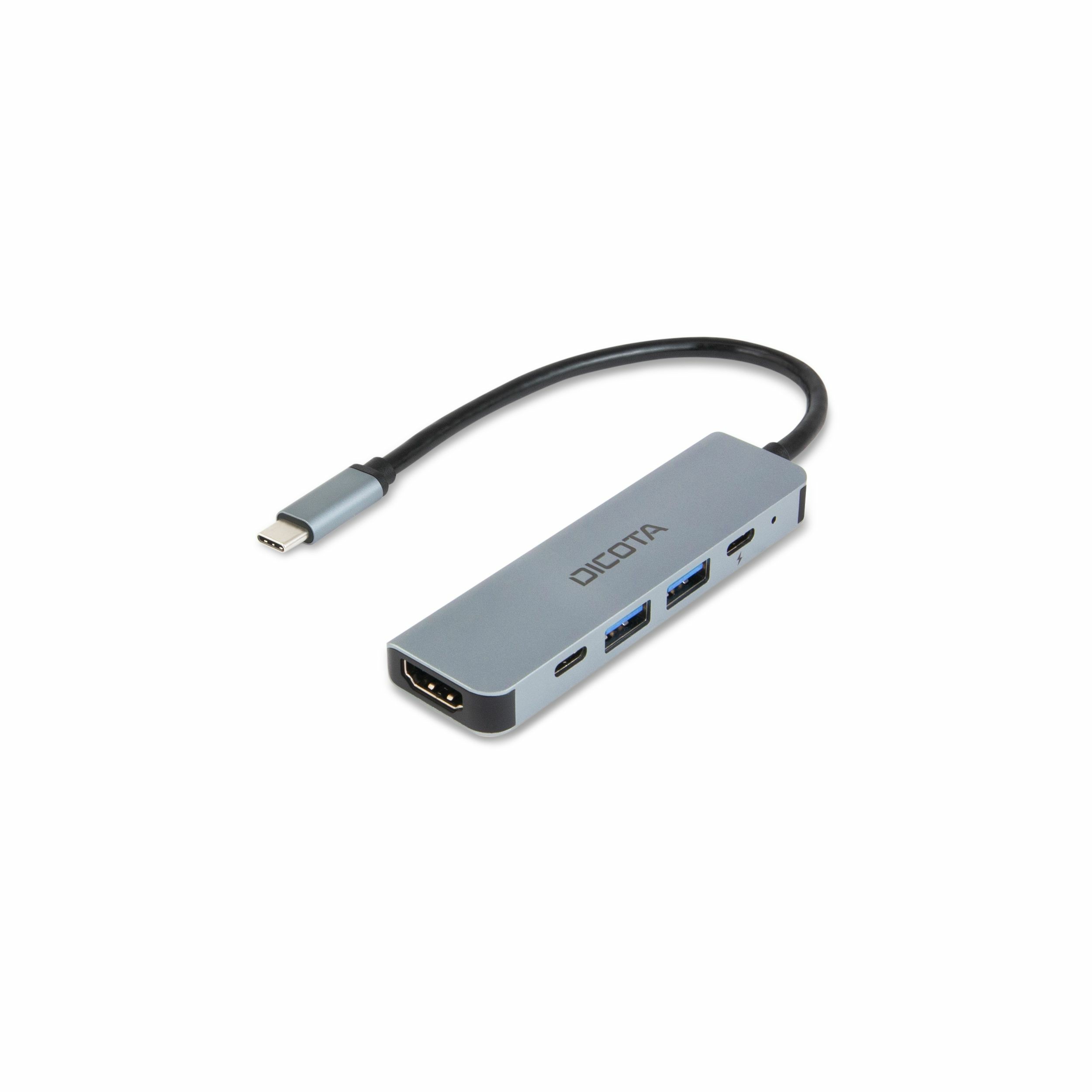 USB Hub DICOTA D32060 5-in-1 4K PD 100 W Silver-0