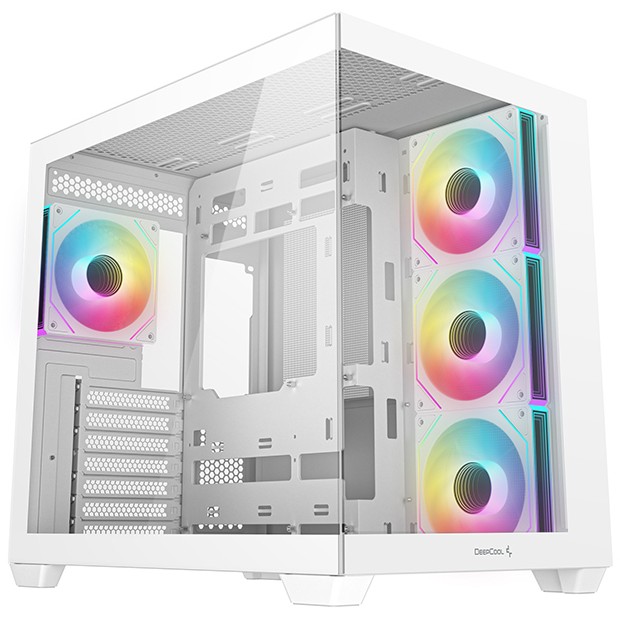 Kućište DEEPCOOL CG530 4F WH (midi tower, bijela, 3x 120 mm bočni ventilatori, 1x 120 mm stražnji ventilator, 360 mm podrška za radijatore)-0