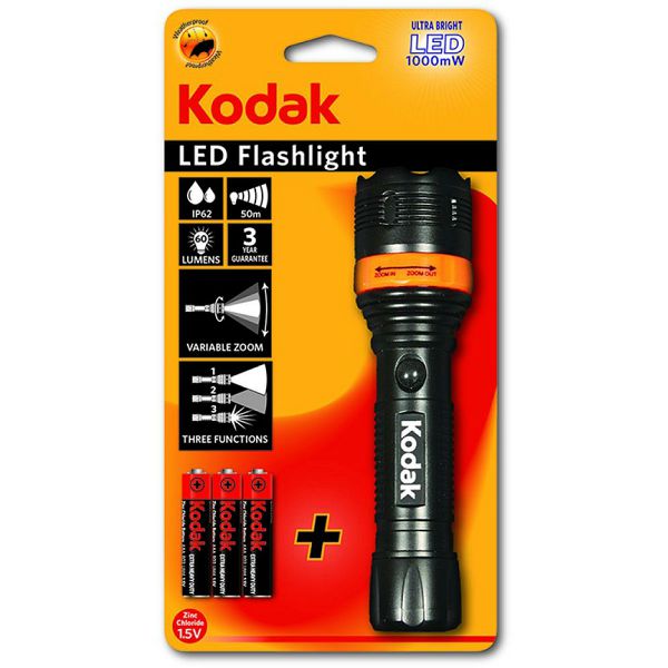 Baterijska svjetiljka KODAK Focus 157 (1000mW, 60 lumena, domet 50m, 3 načina rada, IP62)-0