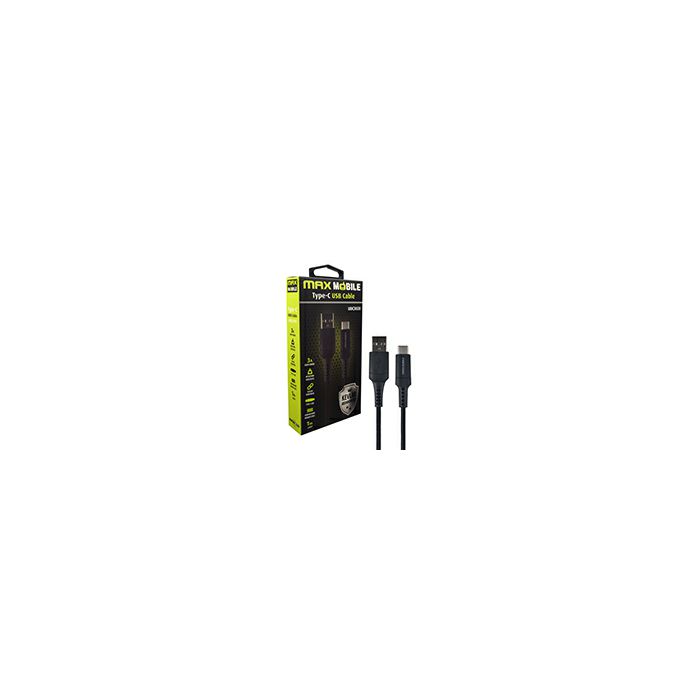 MAXMOBILE DATA KABEL USB 2.0 TYPE C UDC3028 KEVLAR crna QC 3A 1m-0
