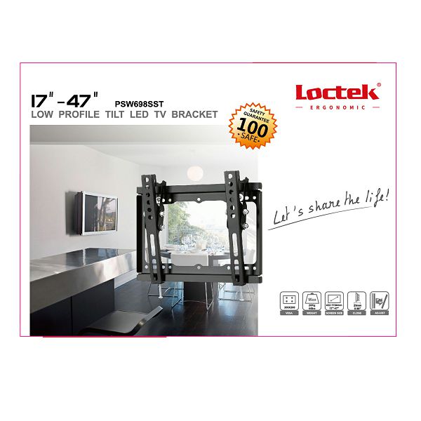 Nosač za TV zidni LOCTEK PSW-698SST (17"-47", do 20 kg, nagib 10°)-1