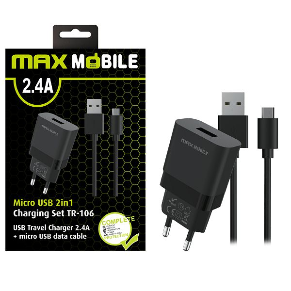Kabel MAX MOBILE Punjač MAX MOBILE 2U1 USB+ Micro Data Kabel 2.4A-0