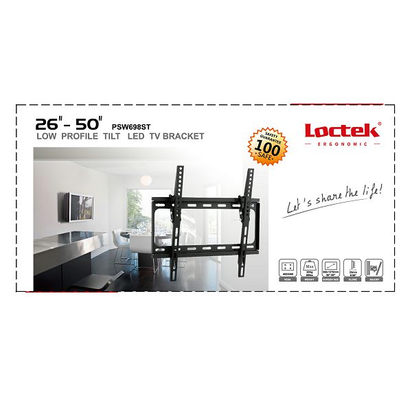 Nosač za TV zidni LOCTEK PSW-698ST (26"-50", do 30 kg, nagib 10°)-3
