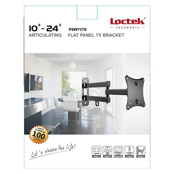 LOCTEK LCD NOSAČ ZGLOBNI PSW-737S 10"-27"-1