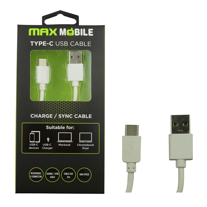MAXMOBILE DATA KABEL USB 2.0 TYPE C 2m bijeli-0