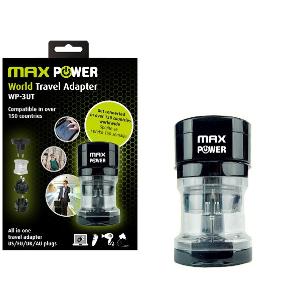 MAXPOWER ADAPTER UNIVERZALNI PUTNI WP-3UT CRNI-1