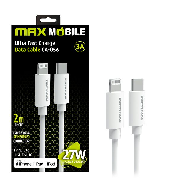 MAXMOBILE DATA KABEL I-PHONE LIGHTNING-TYPE C PD 3A, MFI Apple CA-056 2m bijeli-0