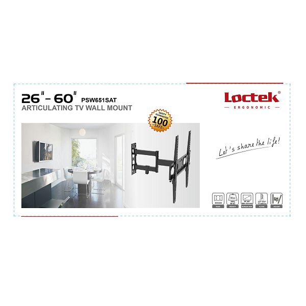 Nosač za TV zidni LOCTEK PSW-651SAT (26"-60", do 30 kg, nagib 5°, zakret 12°)-4