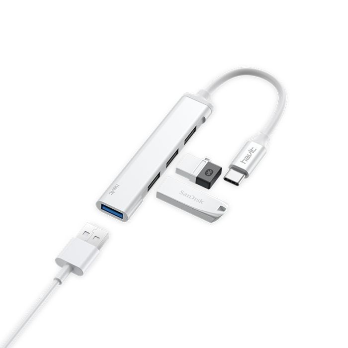 HAVIT 4X HUB HV-HB41 TYPE C (1x USB 3.0, 3x USB 2.0, aluminij, 5Gbps, 480Mbps)-1