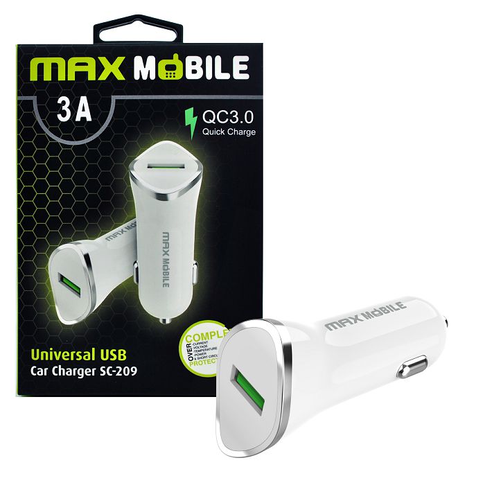 MAXMOBILE AUTO ADAPTER USB SC-209 QC 3.0,18W QUICK CHARGE 3A bijeli-1