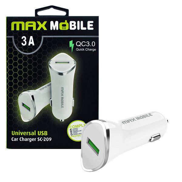 MAXMOBILE AUTO ADAPTER USB SC-209 QC 3.0,18W QUICK CHARGE 3A bijeli-0