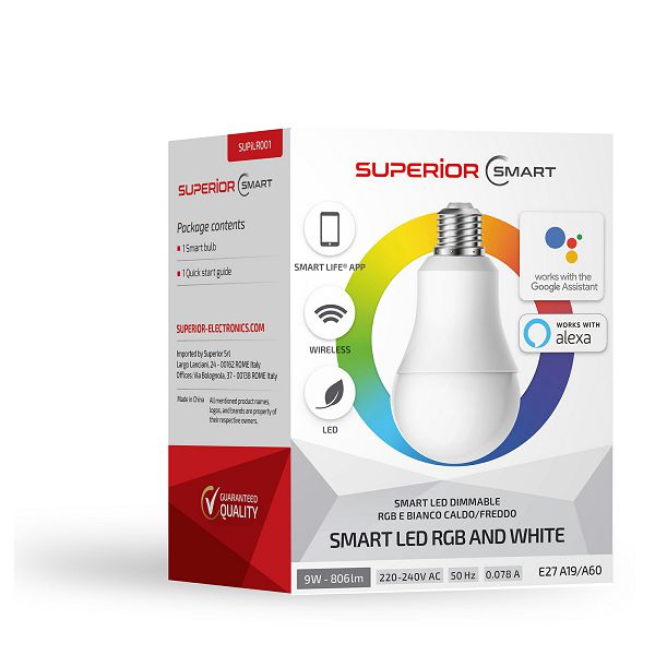 SUPERIOR Wifi Pametna Žarulja RGB/warm white dimmable "SUPiLR001"-0