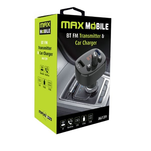 MAXMOBILE FM transmitter i Auto punjač A6139 2XUSB,3.4A-0