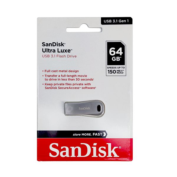 USB 3.1 Flash Drive SANDISK Ultra Luxe 64GB (srebrna)