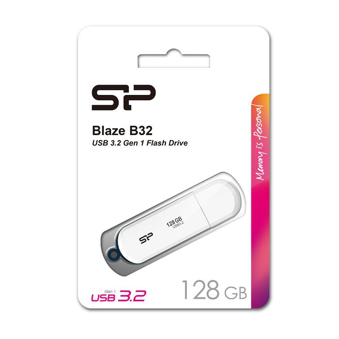SP USB 3.2 FLASH DRIVE BLAZE B32 128GB WHITE-1