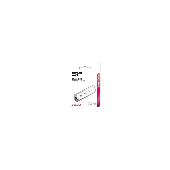 SP USB 3.2 FLASH DRIVE BLAZE B32 64GB WHITE-1