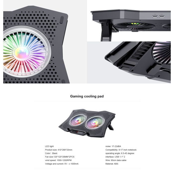 GAMENOTE "COOLING PAD"ZA LAPTOP F2072 RGB do 17"-3