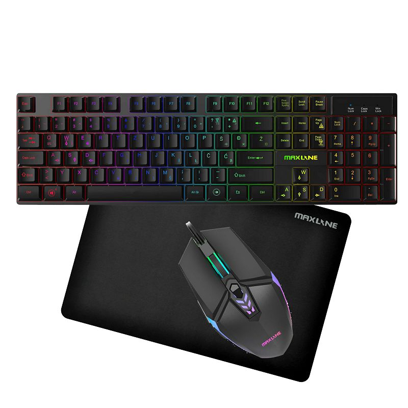 MAXLINE GAMING SET COMBO 3U1(miš+tipkovnica+podloga) SW-GKC002-1