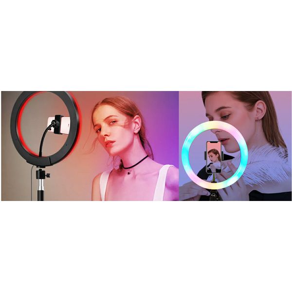 Svjetlosni prsten sa stalkom MAXMOBILE MJ26 10", RGB LED-1