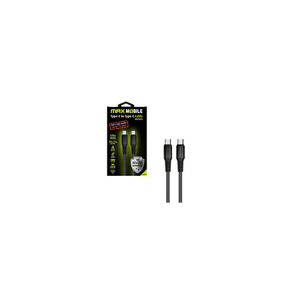 MAXMOBILE DATA KABEL TYPE C-TYPE C UDC3029 KEVLAR crna 3.1Gen.100W 5A 1.2m-1