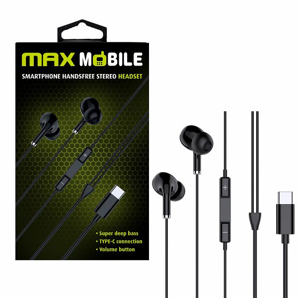 MAXMOBILE SLUŠALICE HANDSFREE WE08TYPE-C crna-0