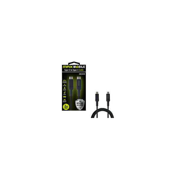 MAXMOBILE DATA KABEL TYPE C-TYPE C UDC3028 KEVLAR crna QC 3A 2m-1