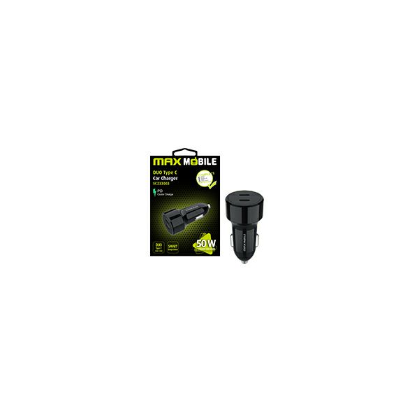 MAXMOBILE AUTO ADAPTER PD QC 3.0 DUO TYPE C SC-233003,50W QUICK CHARGE crni-1